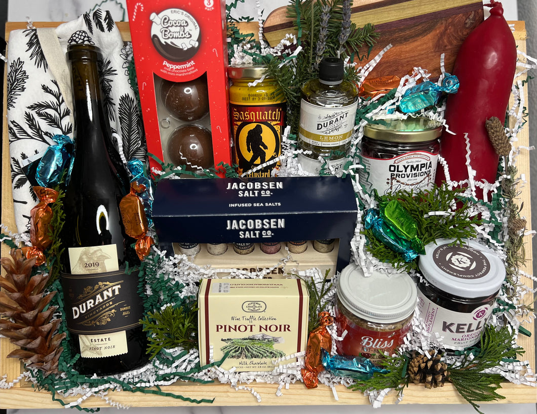 Deluxe- PNW-Gift-box-Oregon-Jacobson Salt-Olympia Provisions-Bliss  nut butters-Kellys Jelly